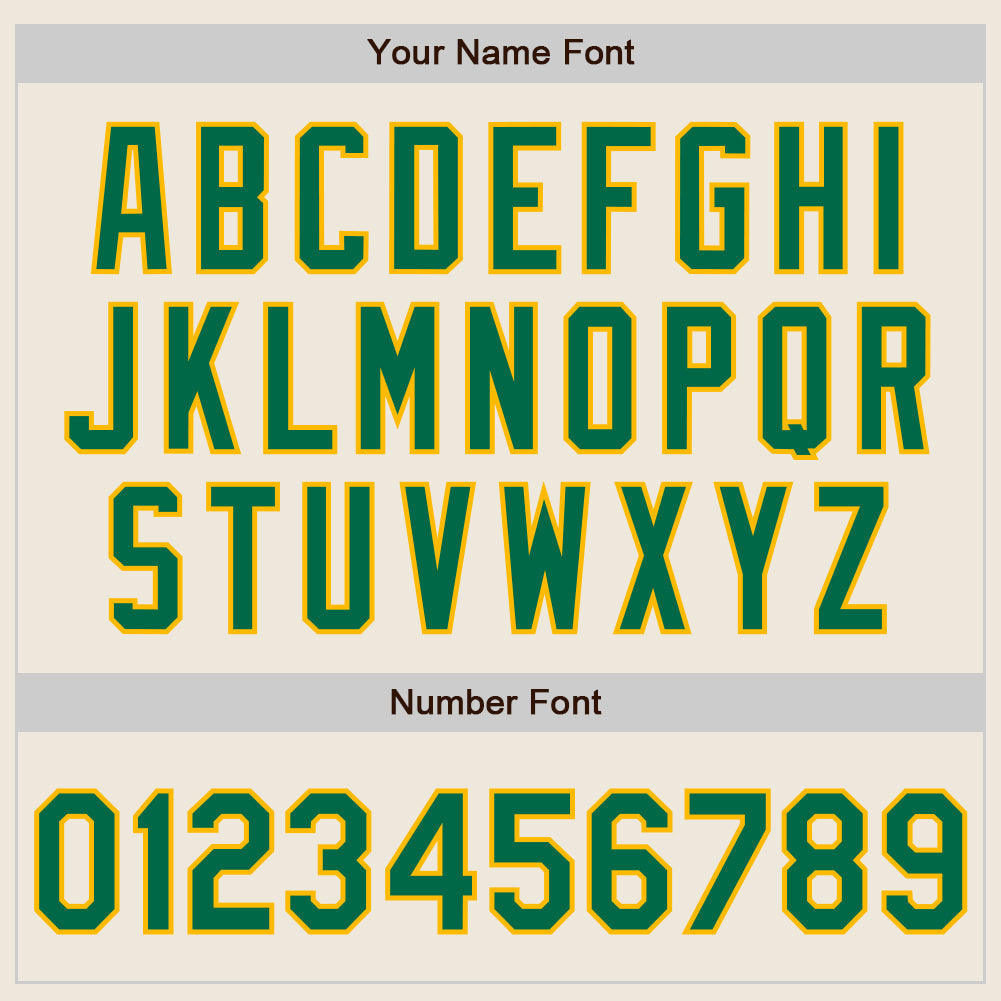 Custom Cream Kelly Green-Gold Authentic Baseball Jersey