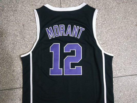 Crestwood Knights #12 Ja Morant Ja - High School 12 Black Embroidered Jersey Style 1