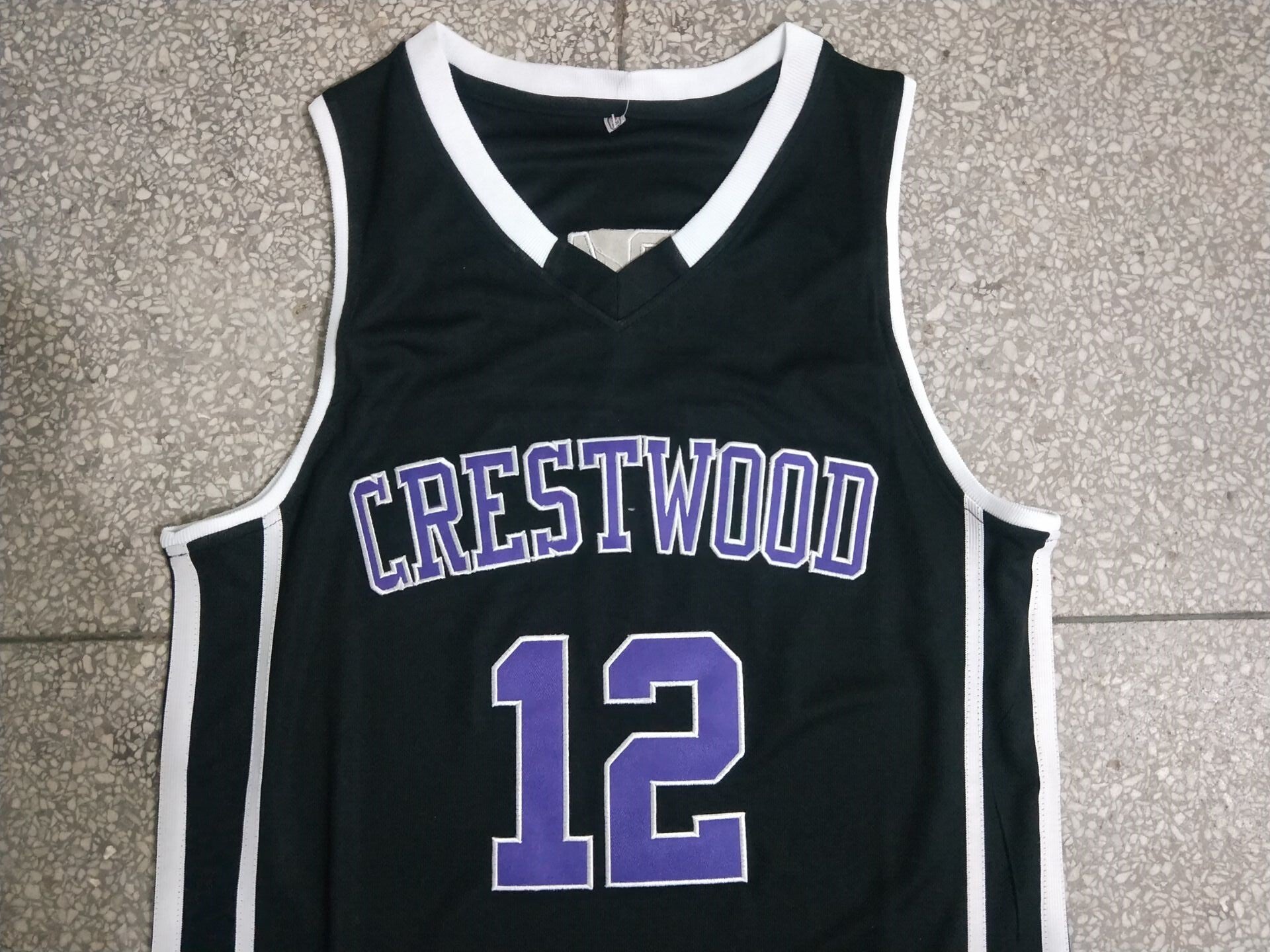 Crestwood Knights #12 Ja Morant Ja - High School 12 Black Embroidered Jersey Style 3