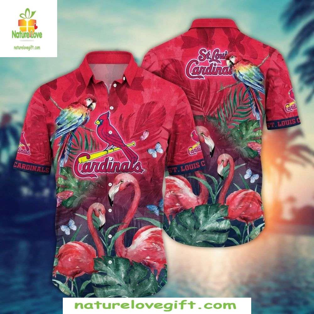 St Louis Cardinals Hawaiian Shirt MLB Tropical Flamingo Baseball Apparel