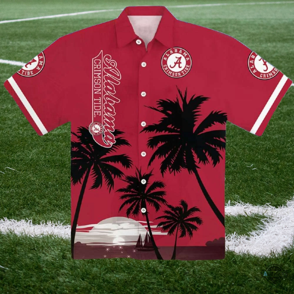 Crimson Tide Alabama Hawaiian Shirt And Shorts Football Tropical Aloha Summer Button Up Shirt SALE