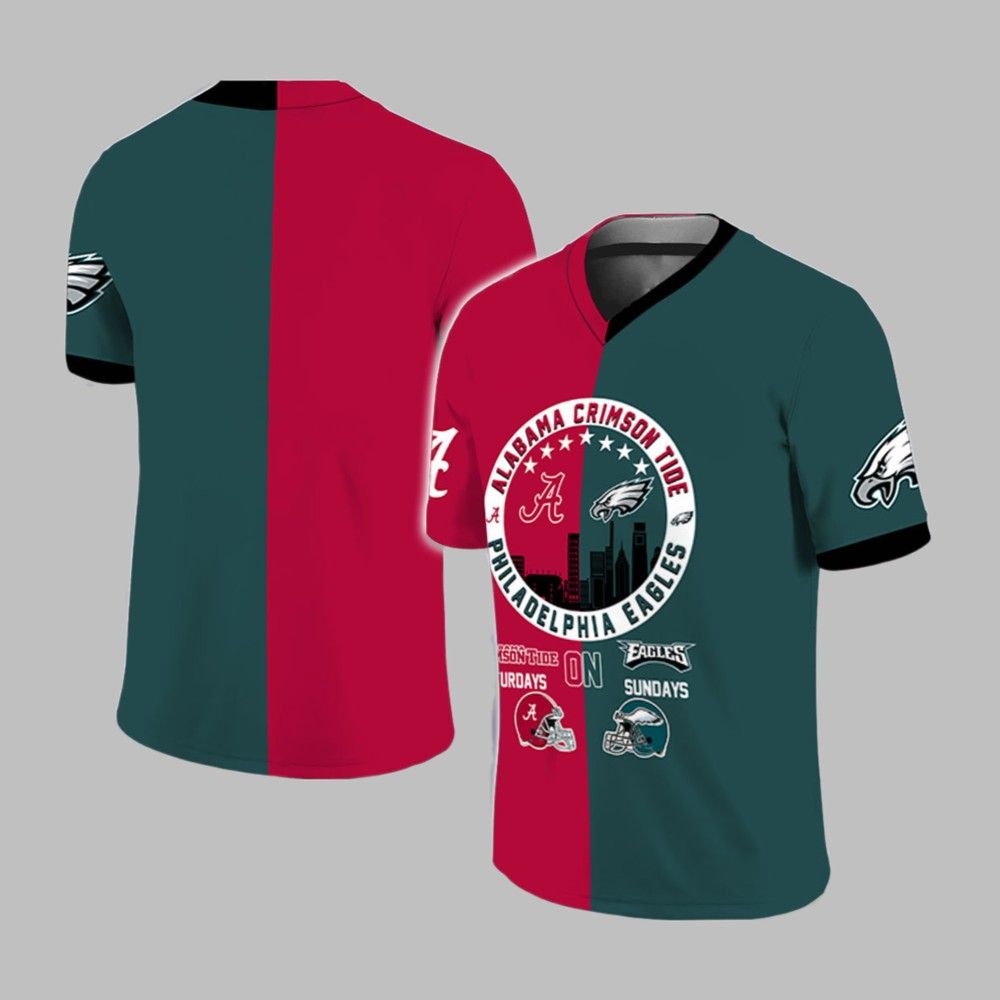 Crimson Tide On Saturdays Eagles On Sundays Football Jersey - Grishko.com