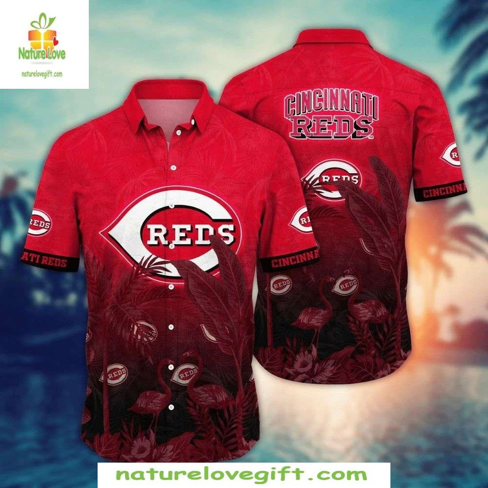 Cincinnati Reds Hawaiian Shirt Crimson Tropics Stylish Baseball Apparel