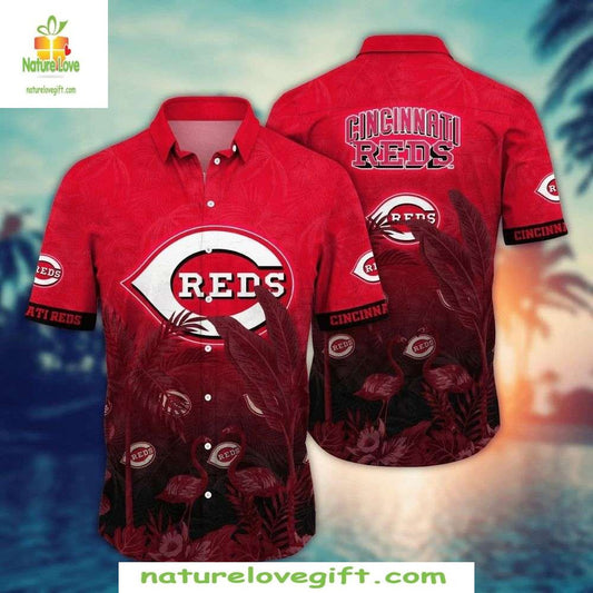 Cincinnati Reds Hawaiian Shirt Crimson Tropics Stylish Baseball Apparel
