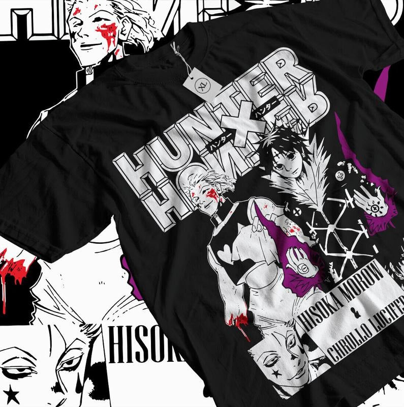 Crollo x Hisoka T-Shirt S-4XL Hunter X Hunter Manga Strip Anime Gift Shirt Tshirt S-4XL Hoodie, Sweatshirt