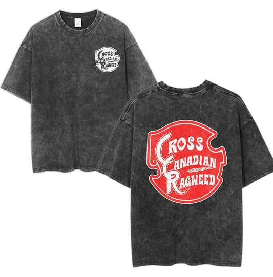 Cross Canadian Ragweed Vintage Washed Graphic Shirt, The Smashing Pumpkins Madison Square Garden Tee, Retro Rock Band Tee, Double-Sided Graphic Design, Casual Streetwear, Unisex Cotton Shirt