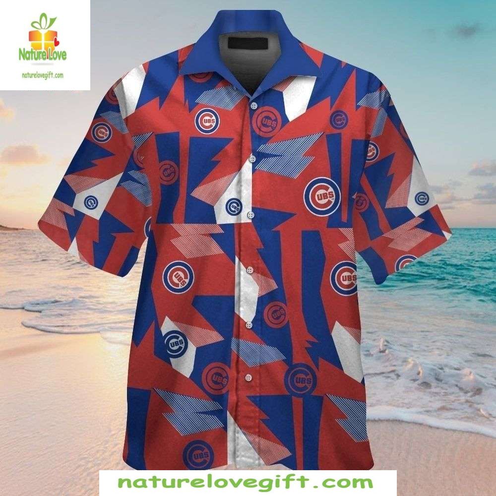 Chicago Cubs Hawaiian Shirt MLB Colorblock Pride Abstract Baseball Apparel