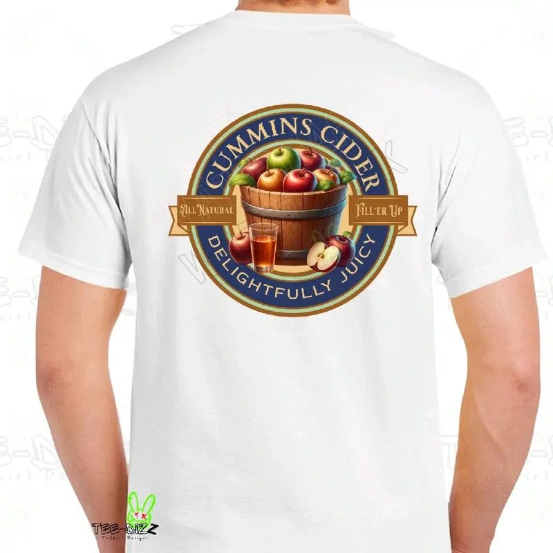 Cummins Cider - men's funny T-shirt- Menswear Casual Crewneck Cotton Tshirt Shortsleeve Hoodie, Sweatshirt