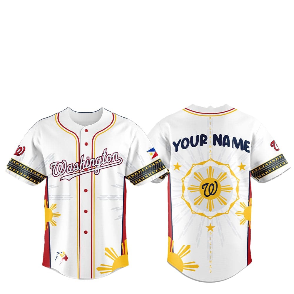 Custom 2025 Washington Nationals Filipino Heritage Night Baseball Jersey Combo - Grishko.com