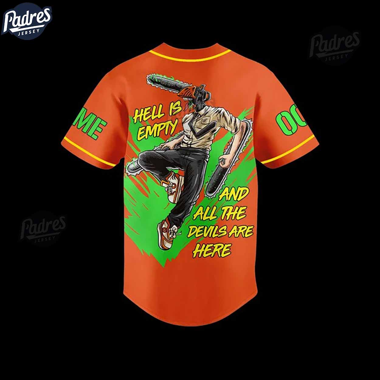 Custom Anime Chainsaw Man Baseball Jersey - Padres Jersey Oasis: Elevate Your Baseball Style Game