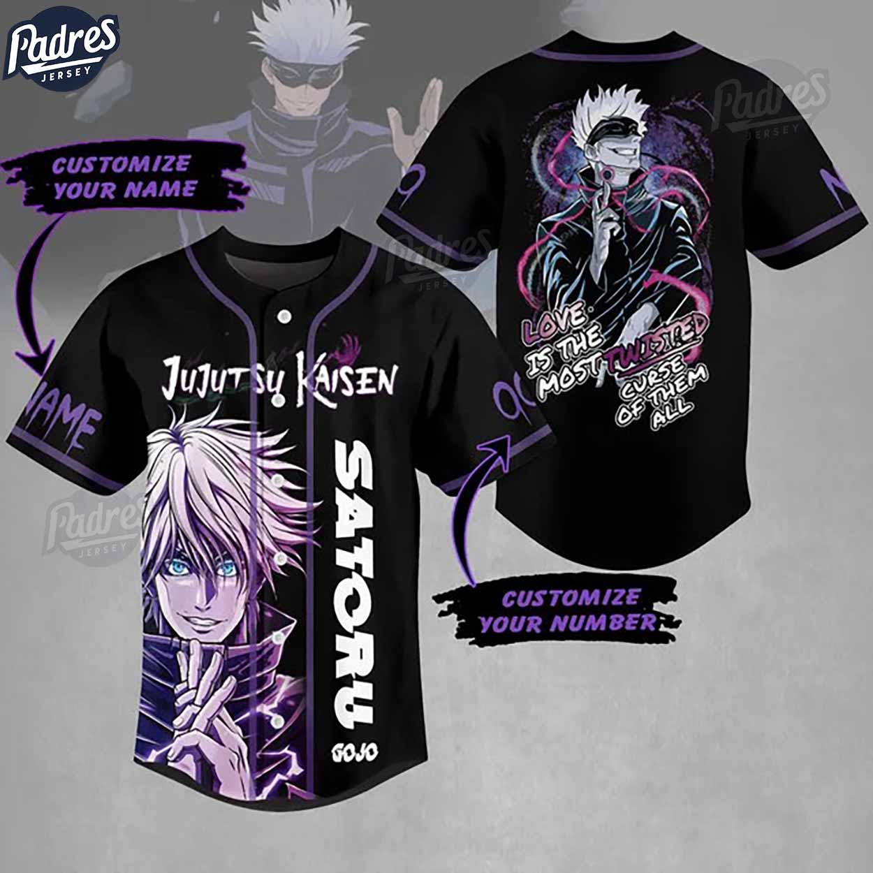 Custom Anime Jujutsu Kaisen Baseball Jersey - Padres Jersey Oasis: Elevate Your Baseball Style Game