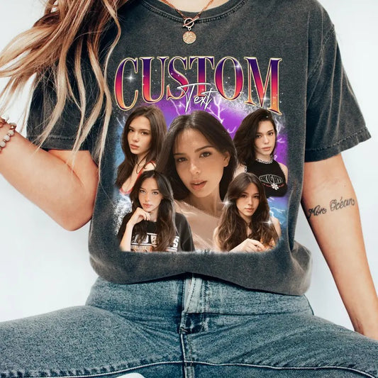 Custom Comfort Colors Photo T-shirt, Personalized Image Shirt, Vintage Customized Your Own Pictures Tee, Custom Photo Shirt, Valentine Gift