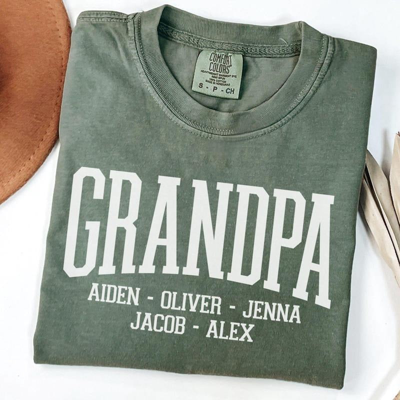 Custom Grandpa Shirt with Grandkids Names, Customized Father's Day Gift for Grandparent, Personalized Grandpa Shirt with...