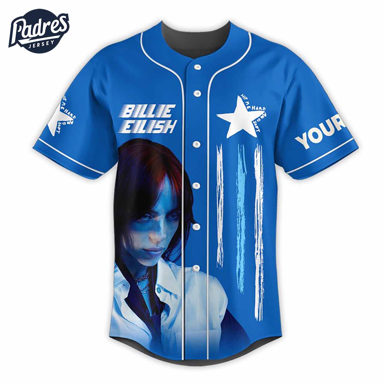 Custom Hit Me Hard And Soft Tour Design Billie Eilish Baseball Jersey - Padres Jersey Oasis: Elevate Your Baseball Style Game
