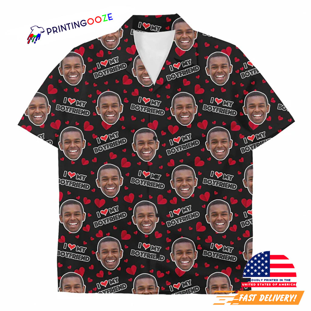 Custom I Love My Boyfriend Hawaiian Shirt