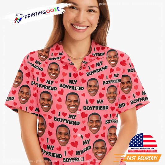 Custom I Love My Boyfriend Hawaiian Shirt