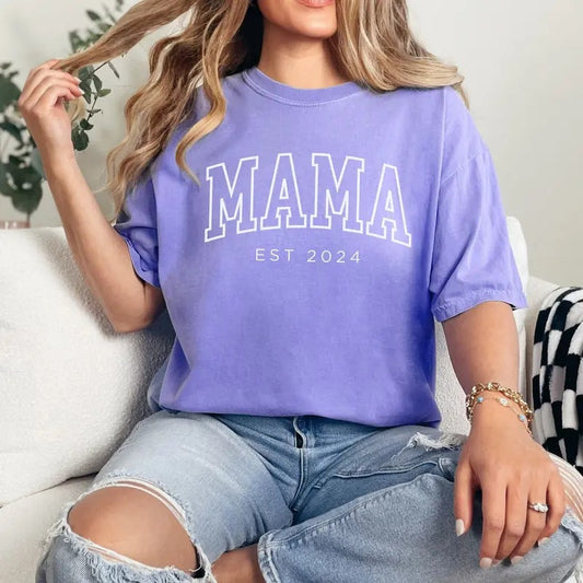 Custom Mom Shirt, Mama Est 2024 Shirt, Gift for Mom, New Mom Gift, Mother's Day Womenswear Top Hoodie, Sweatshirt