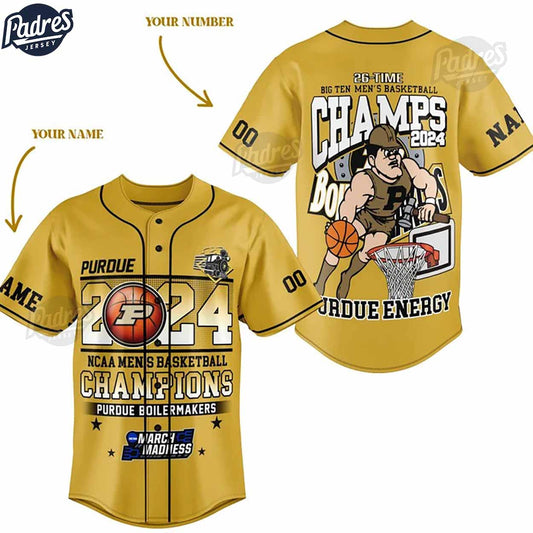 Custom NCAA Mens Basketball Champions Purdue Boilermaker Baseball Jersey - Padres Jersey Oasis: Elevate Your Baseball Style Game