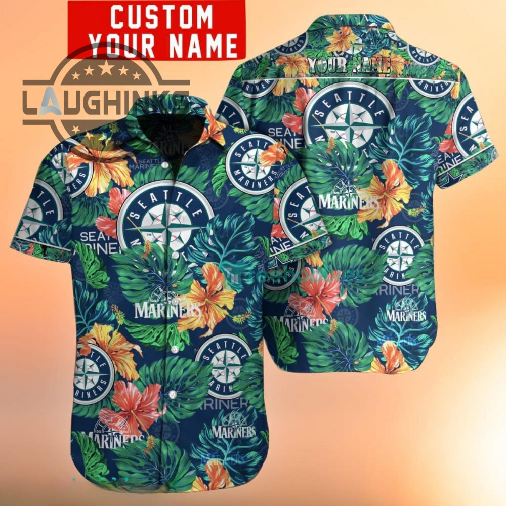 Custom Name Seattle Mariners Hawaiian Shirt And Shorts Best Baseball Mlb Hawaiian Shirt