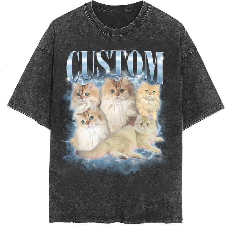 Custom Pet Photo Shirt | Personalized Cat Lover Tee | Perfect Gift for Cat Lovers Womenswear Tshirt