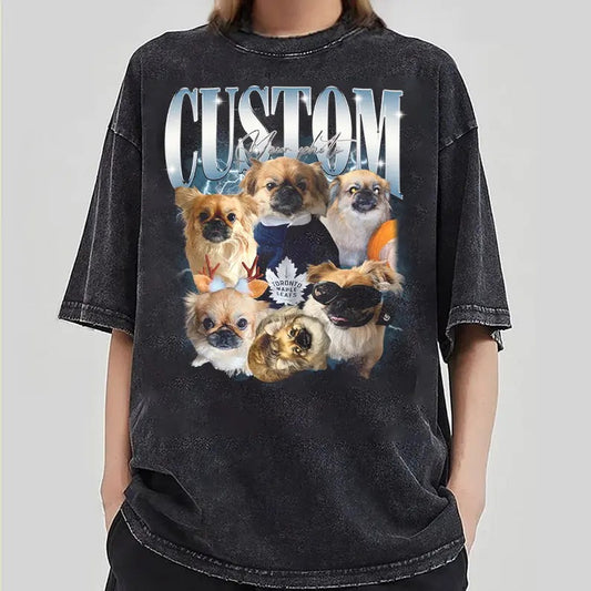 Custom Photo Dog Bootleg 90s Shirt, Custom Bootleg Rap Tee Shirt, Custom Pet Photo Your Own Bootleg Shirt, Change Design Here Top Womenswear