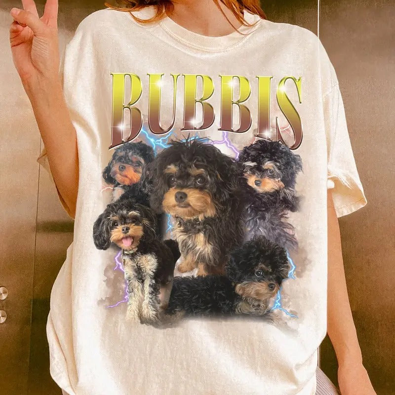 Custom Photo Dog Bootleg 90s Shirt, Custom Bootleg Rap Tee Shirt, Custom Pet Photo Your Own Bootleg Shirt, Change Design Here Top Womenswearstyle{n002}2