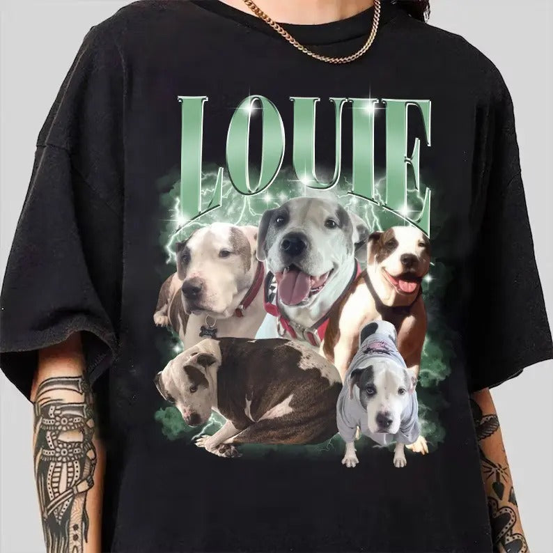 Custom Photo Dog Bootleg 90s Shirt, Custom Bootleg Rap Tee Shirt, Custom Pet Photo Your Own Bootleg Shirt, Change Design Herestyle{n002}3