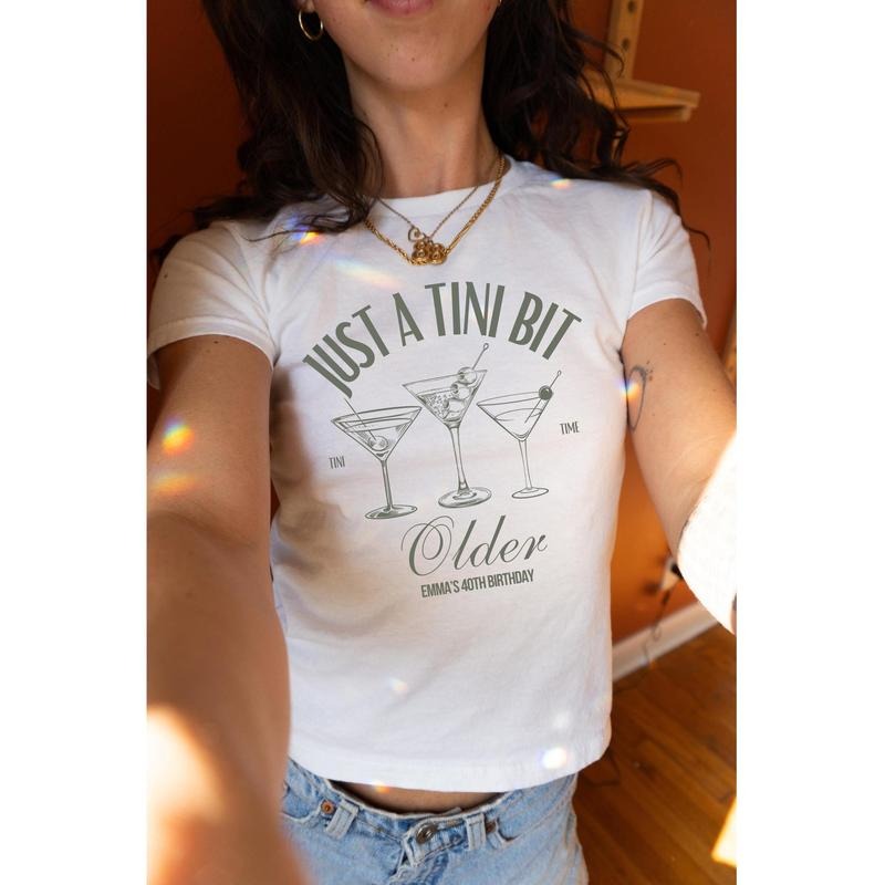 Custom Tini Bit Older Baby Tee, Dirty Martini Shirt Martini Themed Birthday Baby Tee, Tinis and Bikinis Dirty Thirty 40th...