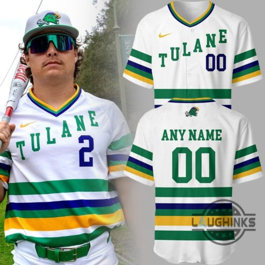 Custom Tulane Mardi Gras Baseball Jersey