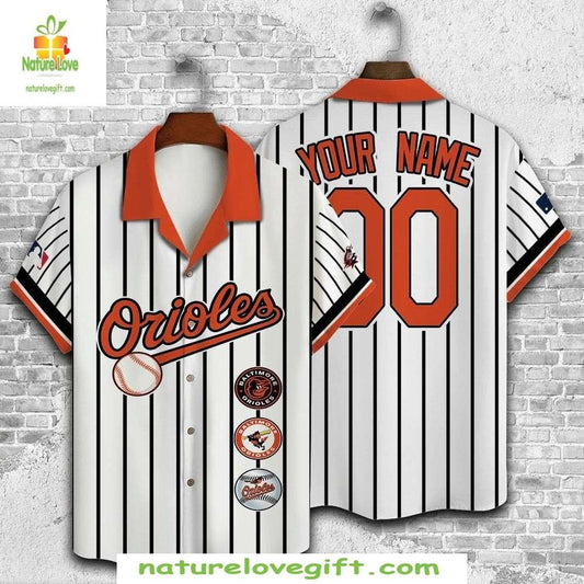 Baltimore Orioles Hawaiian Shirt Custom Pinstripe Jersey Baseball Apparel
