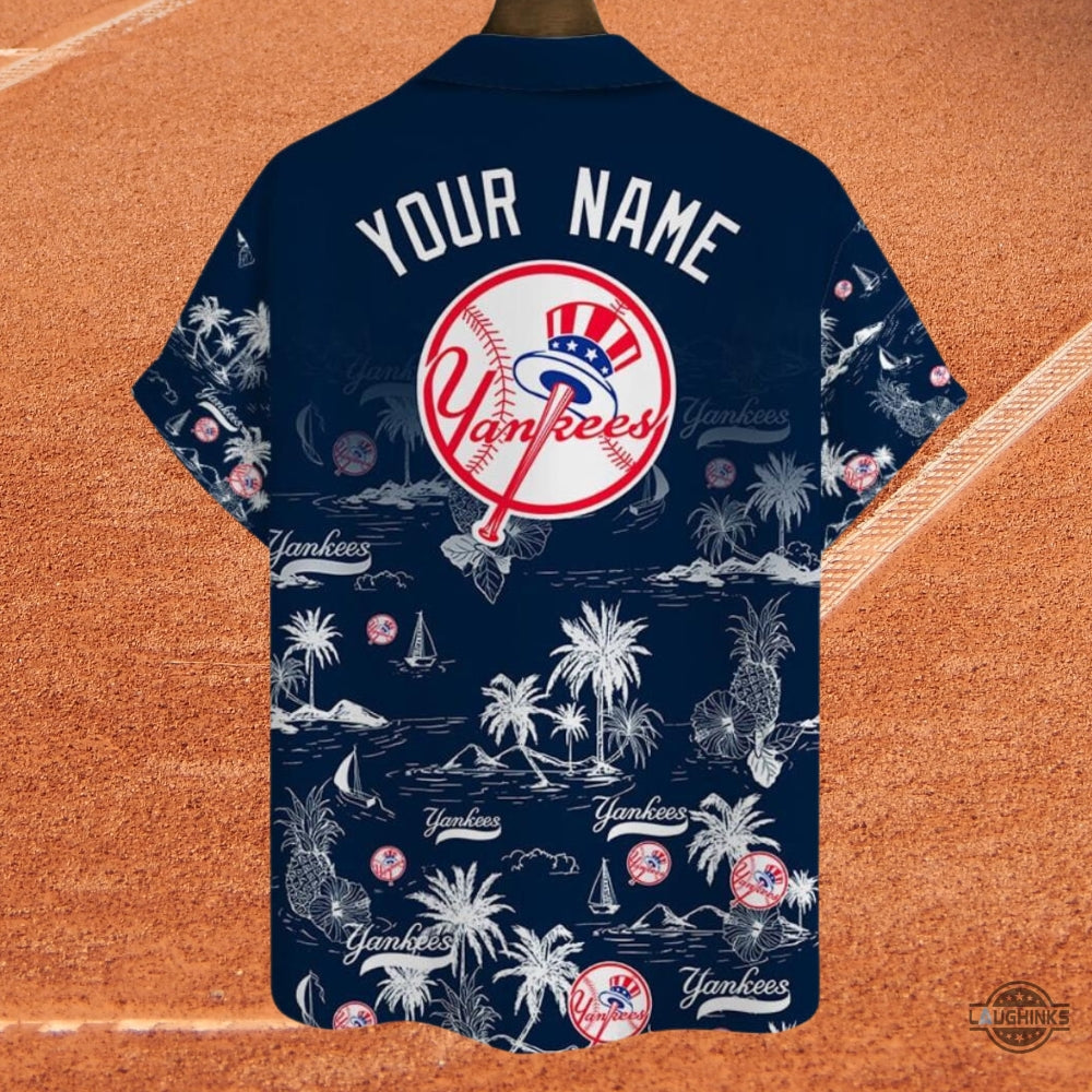 Customized New York Yankees Coconut Tree Hawaiian Shirt And Shorts 2024 Trendy Summer Fashion