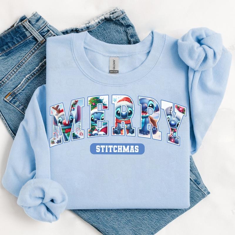 Cute Cartoon Merrymas Sweatshirt for Men and Women, Unisex Retro Xmas Tee - Cotton, Fabric Hoodie | InkThreadWorks.com