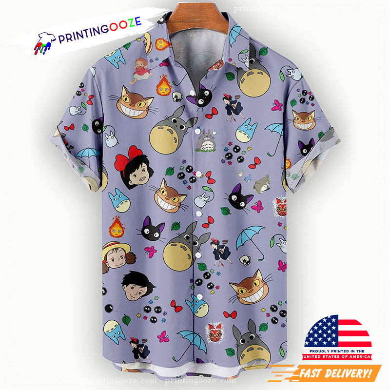Cute Ghibli Characters Head Hawaiian Shirt