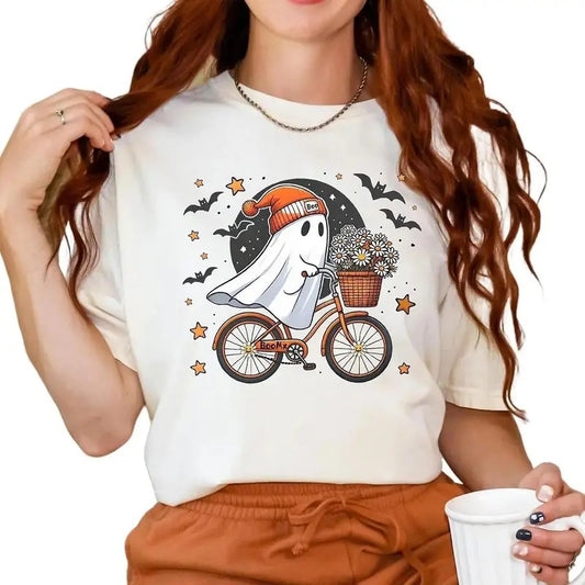 Cute Halloween Ghost Shirt, Halloween Women's Comfort Color Tshirt, Fall Shirt, Halloween Party Shirt, Spooky Season...