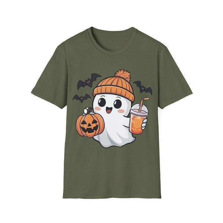 Cute Halloween Ghost T-Shirt, Spooky Season Unisex T-Shirt Fabric Comfort Hoodie, Sweatshirt | InkThreadWorks.com