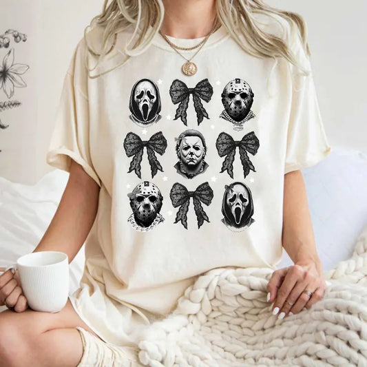 Cute Horror Character Shirt, Halloween Sweat Shirt, Ghost Shirt, Horror Movie, Spooky Season Shirt