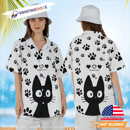 Cute Jiji Kiki’s Delivery Service Ghibli Hawaiian Shirt