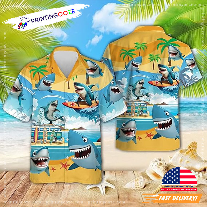 Cute Shark Summer Vacation Hawaiian Shirt
