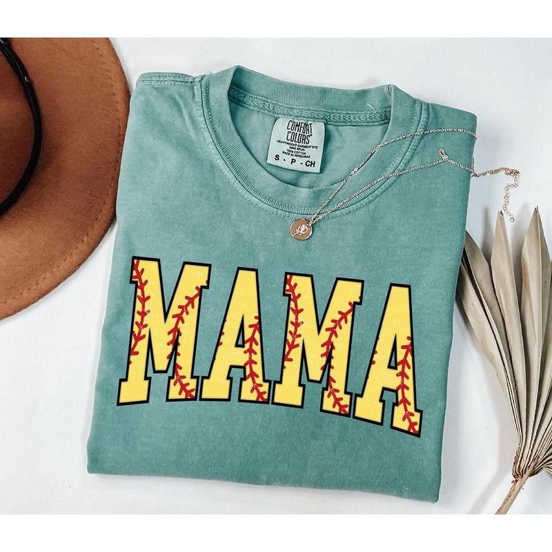 Cute Softball Mama Shirt, Mothers Day Gift For Softball Mom, Gift For Softball Lover Mom Shirt, Mothers Day Shirt,...
