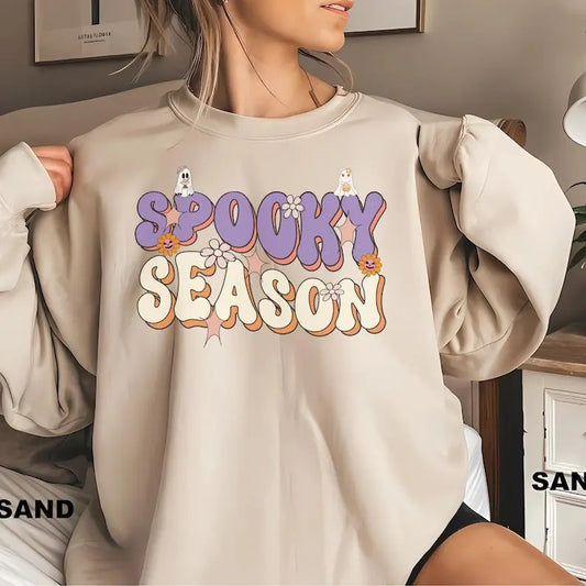 Cute Spooky Season sweatshirt,Cute Halloween Tee,Fall Halloween Sweatshirt,Spooky Season Apparel,Halloween Outfit for...