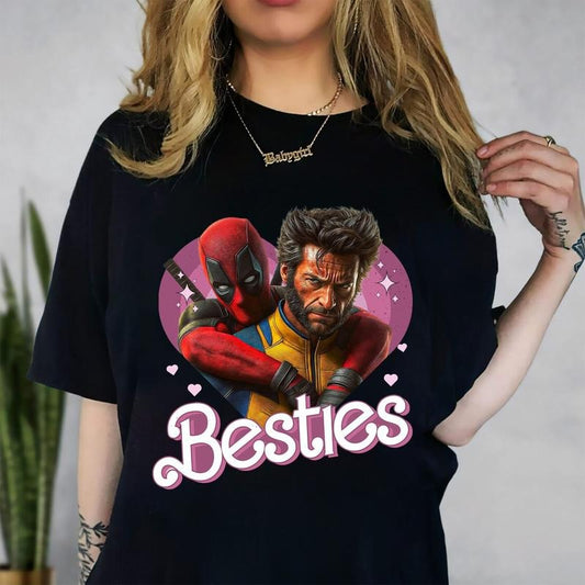 Cute Superhe.ro Duo Besties Forever T Shirt, Vintage 90s Shirt, Comic Book Inspired Tee, Vintage Movies Outfit , Unisex T-Shirt, Gifts For Men Women, Short Sleeve Tee Shirt