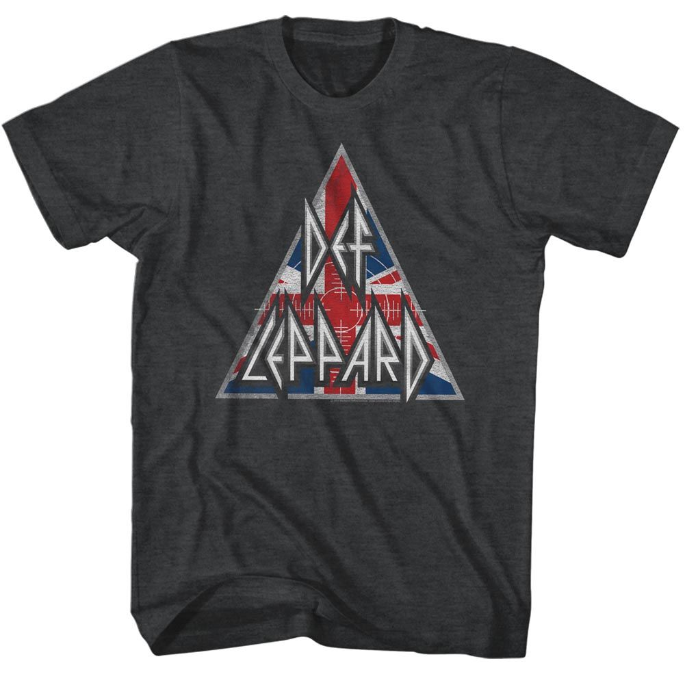 Def Leppard - Brit Logo - American Classics - Heather Black Adult Short Sleeve T-Shirt