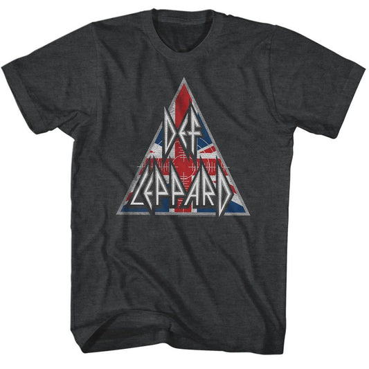 Def Leppard - Brit Logo - American Classics - Heather Black Adult Short Sleeve T-Shirt
