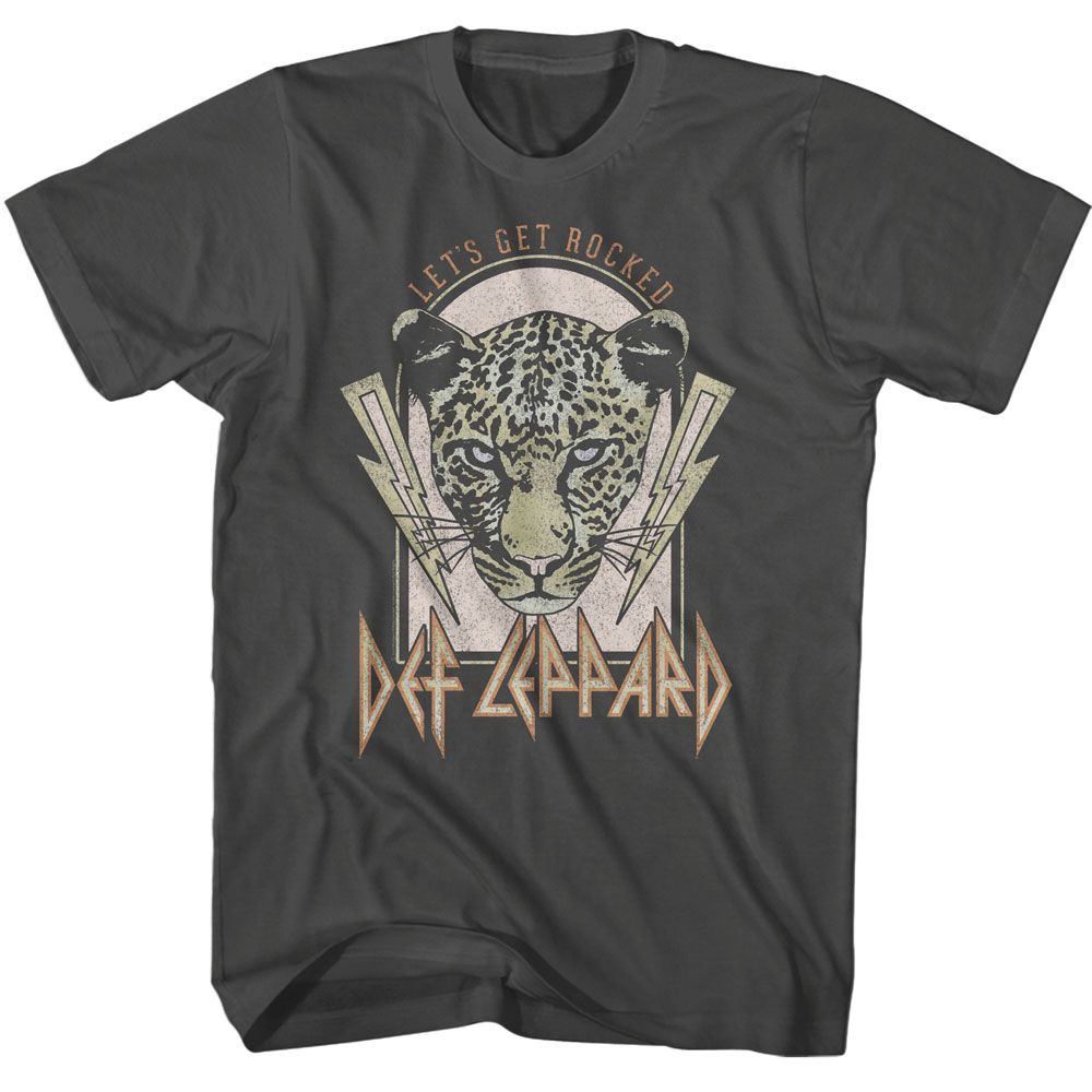 Def Leppard - Lightning Bolts Lets Get Rocked - American Classics - Solid Gray Adult Short Sleeve T-Shirt