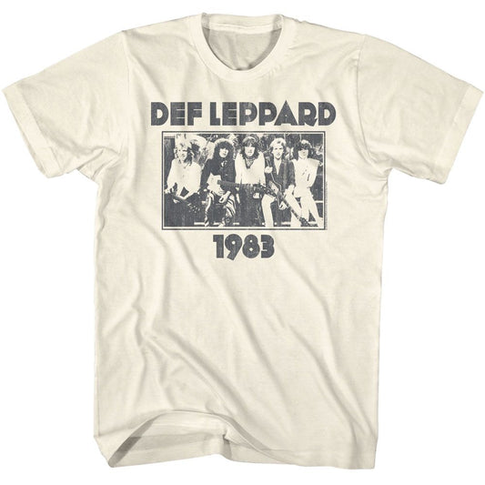 Def Leppard - Monochrome 1983 - American Classics - Solid Off-White Adult Short Sleeve T-Shirt