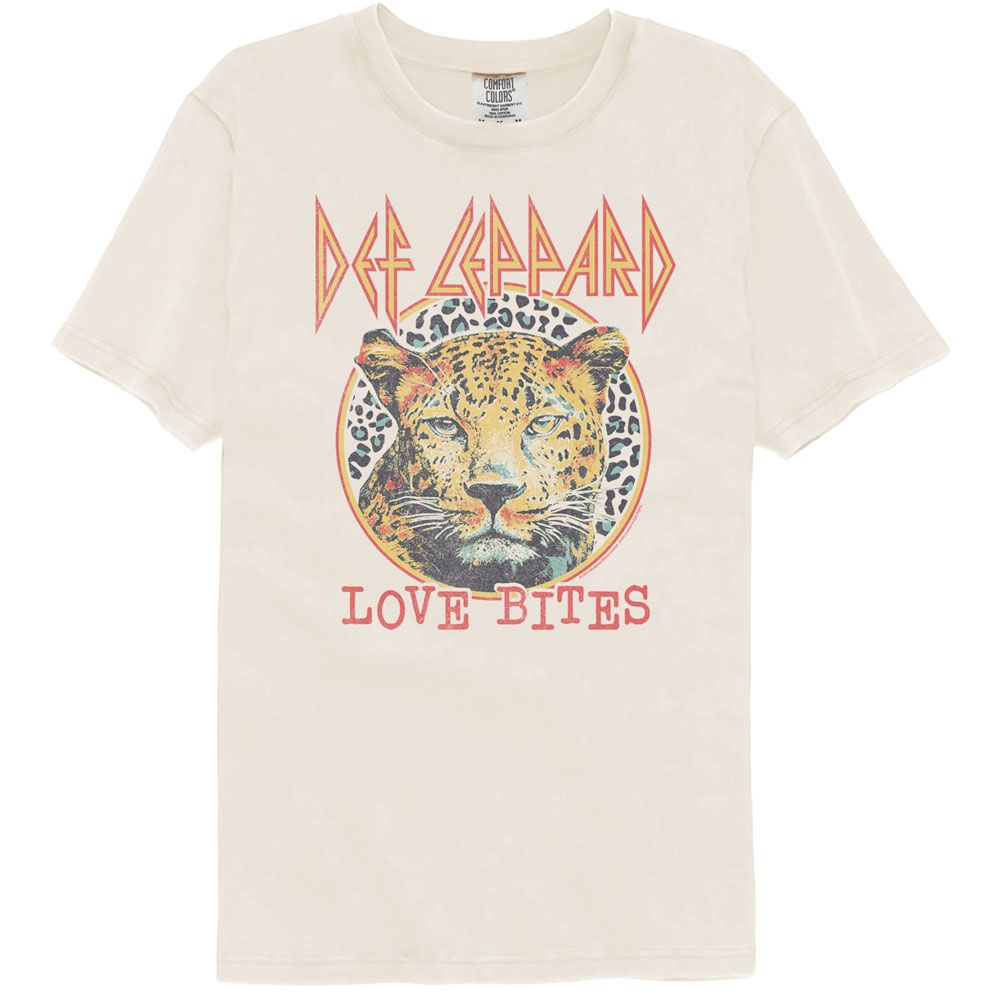 Def Leppard - Love Bites - American Classics - Solid Beige Adult Short Sleeve Comfort Color T-Shirt