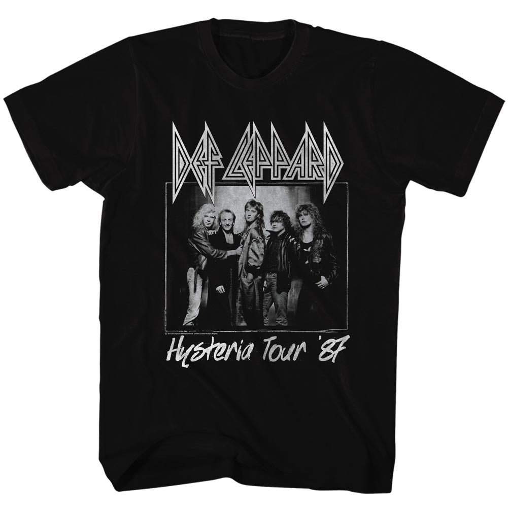 Def Leppard Mens S/S T-Shirt - Hysteria Tour - Solid Black