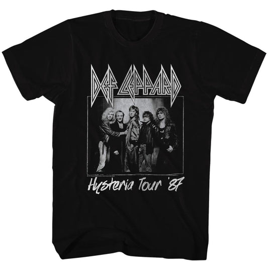 Def Leppard Mens S/S T-Shirt - Hysteria Tour - Solid Black