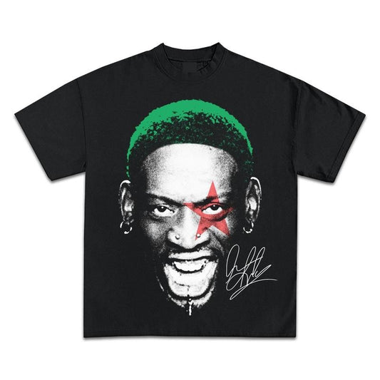 DENNIS RODMAN JUMBO SIGNATURE GRAPHIC T-SHIRT - STREETWEAR
