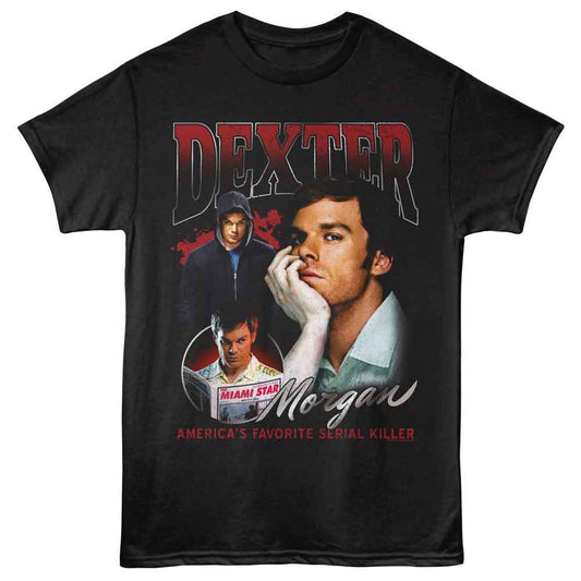 Dexter - Morgan Collage - American Classics - Black Adult Short Sleeve T-Shirt